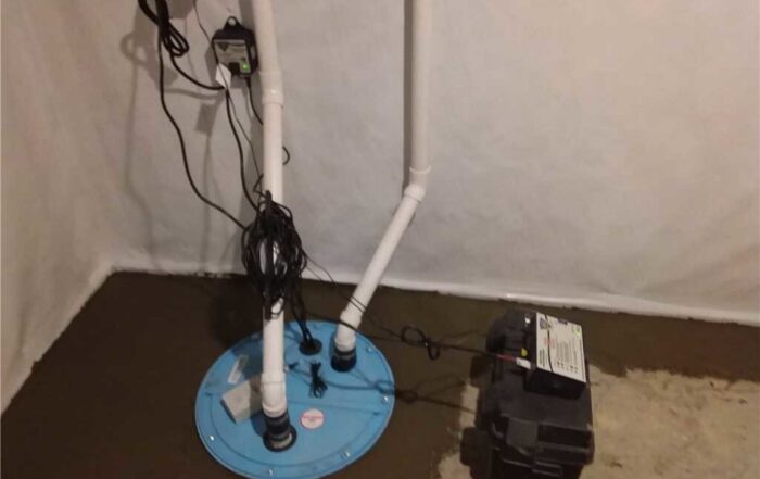 Installed sump pump in basement 2 700x441